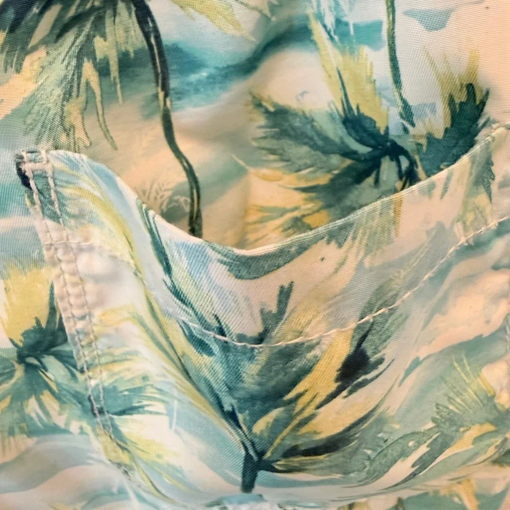 Old Navy Boys Size 8 Palm Tree Tropical Shirt Swim Trunks 2 Piece Set